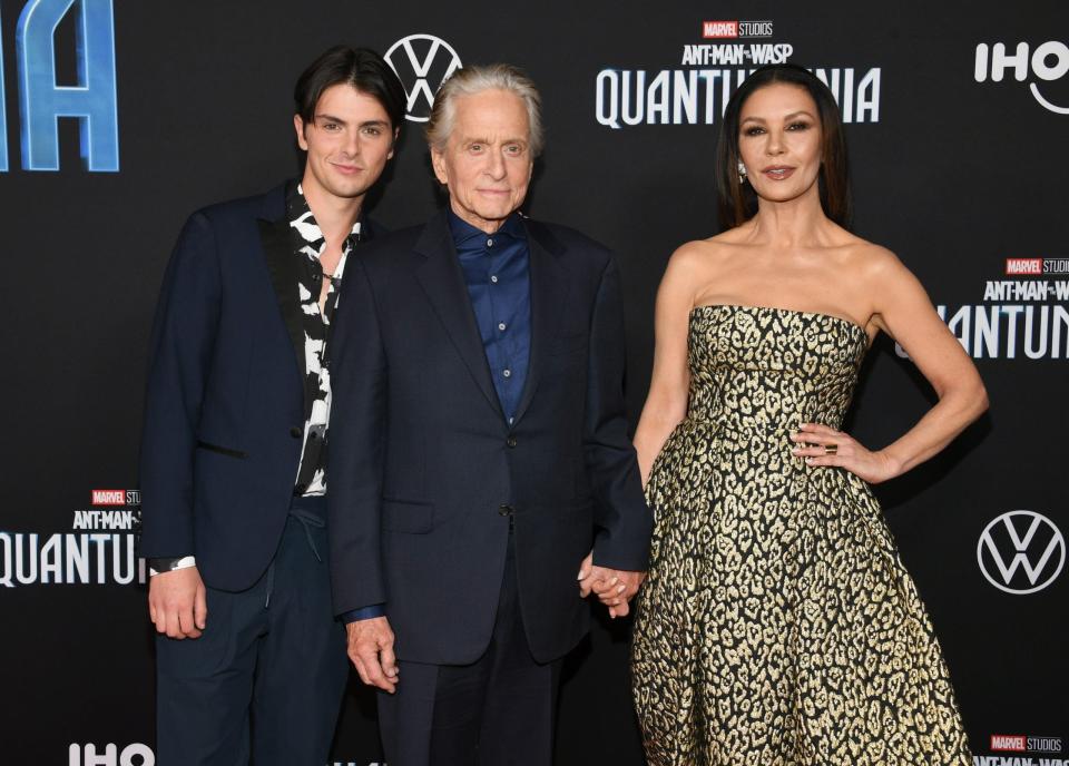 Dylan Michael Douglas, Michael Douglas, and Catherine Zeta-Jones