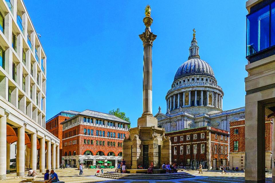 Paternoster Square in the City of London, the home of the London Stock Exchange