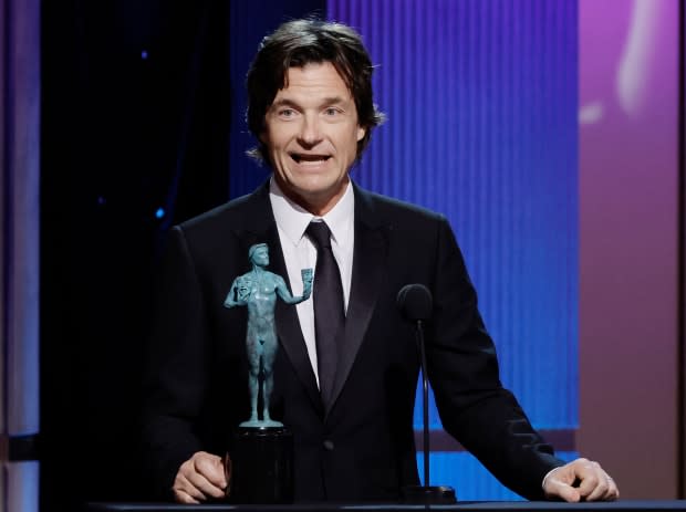 Jason Bateman accepts the Outstanding Performance by a Male Actor in a Drama Series award for “Ozark” onstage during the 29th Annual Screen Actors Guild Awards at Fairmont Century Plaza on Feb. 26, 2023, in Los Angeles.<p><a href="https://www.gettyimages.com/detail/1469870381" rel="nofollow noopener" target="_blank" data-ylk="slk:Kevin Winter/Getty Images;elm:context_link;itc:0;sec:content-canvas" class="link ">Kevin Winter/Getty Images</a></p>