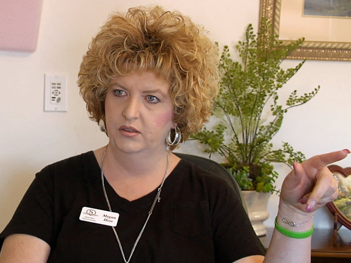  Megan Hess, owner of Donor Services, is pictured during an interview in Montrose, Colorado, U.S., May 23, 2016 in this still image from video (REUTERS)