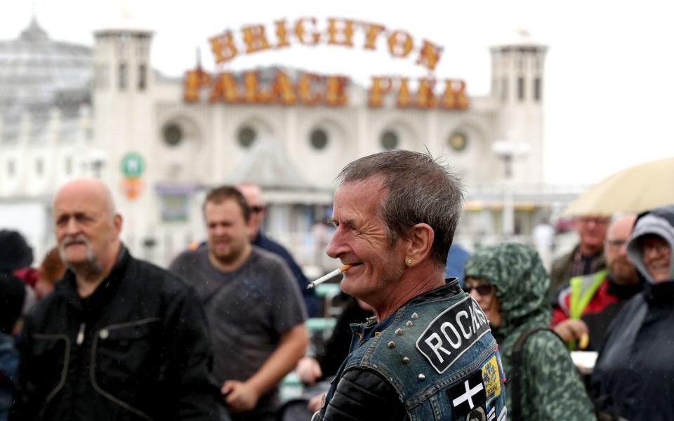 Mods and rockers unite on Madeira Drive, Brighton, for a demonstration to call for the reopening of the road which Brighton & Hove City Council plans to keep closed permanently - PA