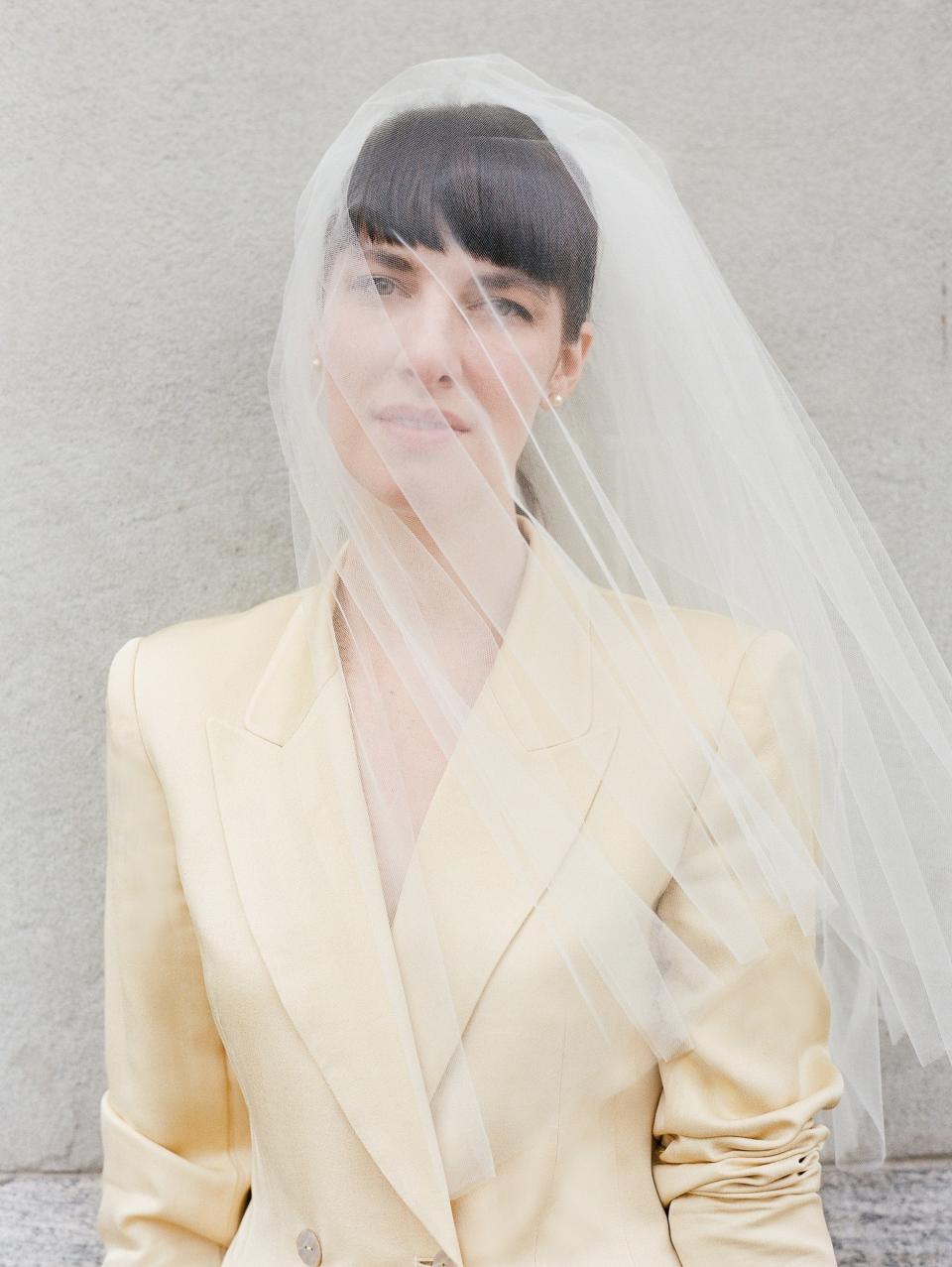 The Bride Wore a Vintage Suit for Her Switzerland Elopement