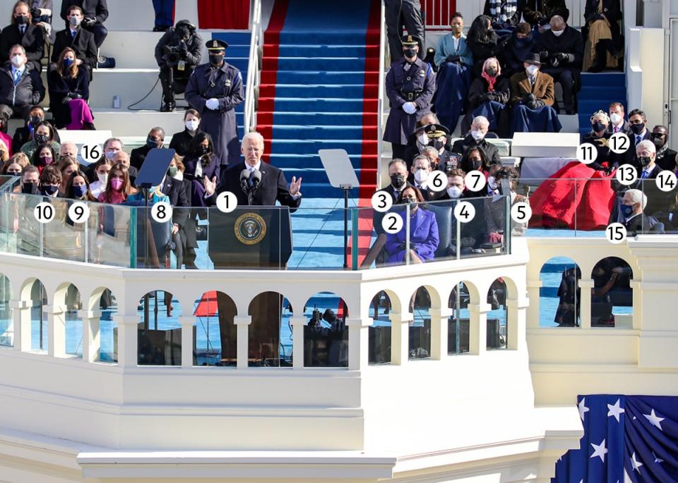 The newly-minted President Biden delivers his inaugural address at midday on 20 January, 2021Getty Images