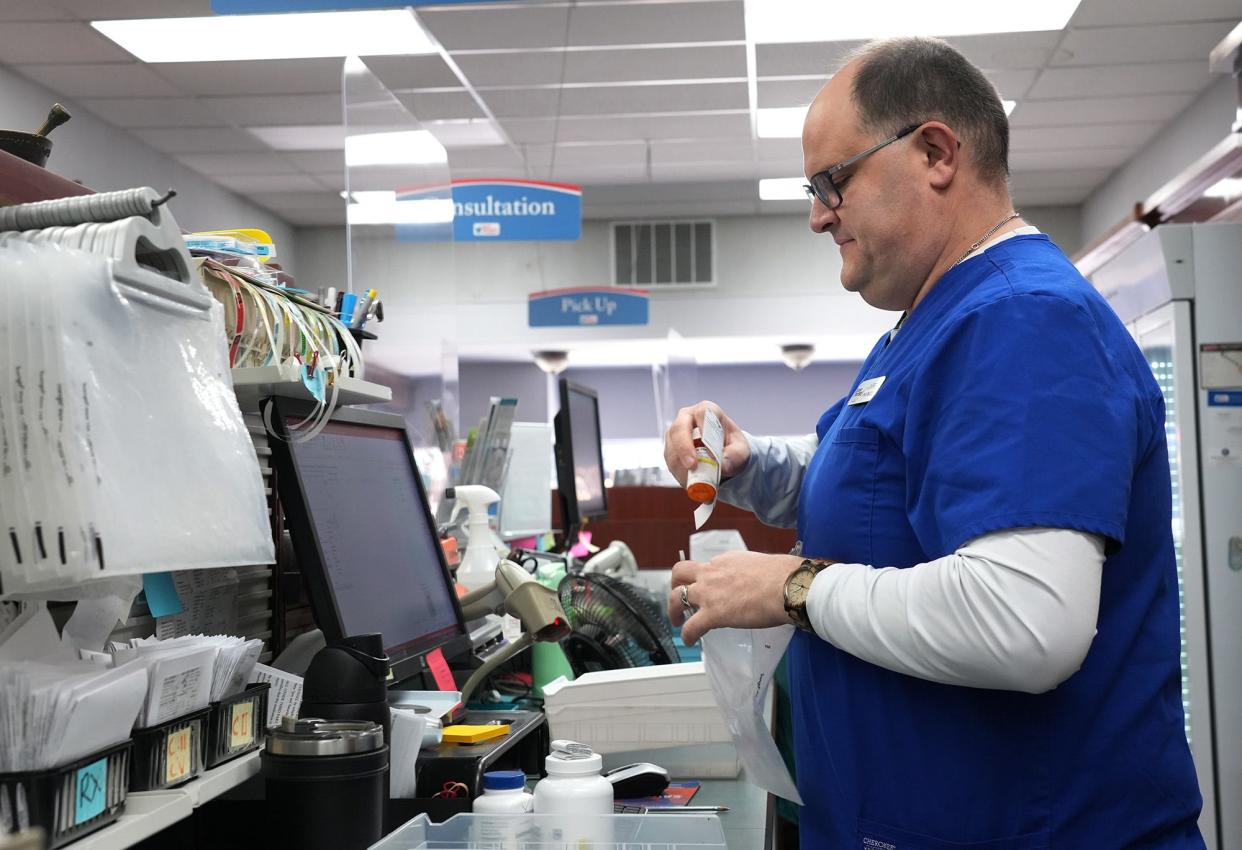 Jarrett Bauder of Uptown Pharmacy in Westerville and other pharmacists are contending with an amoxicillin shortage that the U.S. Food and Drug Administration first made note on in late October.