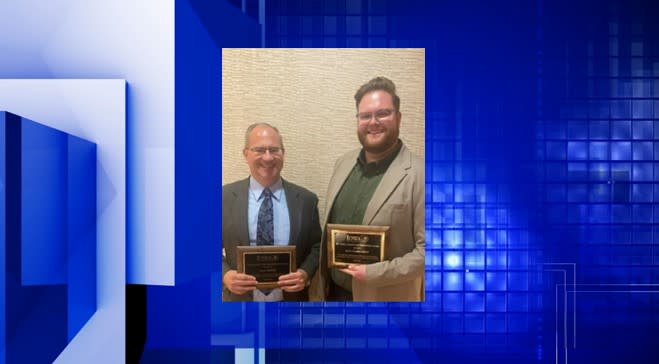 Parks Maintenance Supervisor Jason Manfull, left, and Recreation Coordinator Isaac Jacobs (City of Bettendorf)