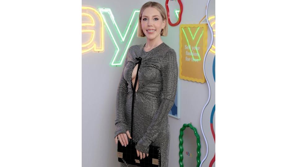 Katherine Ryan wears a glittering Christopher Kane 'Mercury' gown