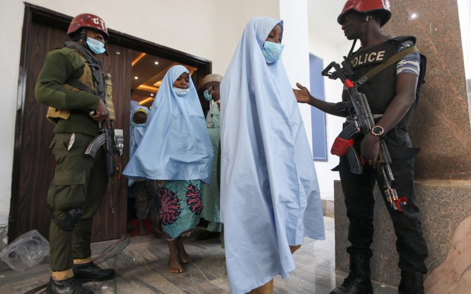 The girls were sent for a medical check-up after being released - REUTERS/Afolabi Sotunde