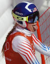 <p>United States’ Lindsey Vonn reacts after finishing women’s downhill training at the 2018 Winter Olympics in Jeongseon, South Korea, Monday, Feb. 19, 2018. (AP Photo/Christophe Ena) </p>