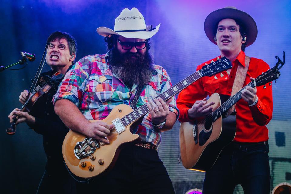 Old Crow Medicine Show performs during the third day of the Roots N Blues festival on Oct. 9, 2022, at Stephens Lake Park in Columbia, Mo.