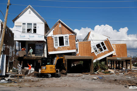 Damage caused by Hurricane Michael is seen in Mexico Beach, Florida. REUTERS/Terray Sylvester