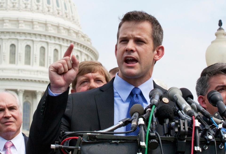 Rep. Adam Kinzinger of Illinois was the lone Republican congressman Thursday to call for President Donald Trump's removal from office.