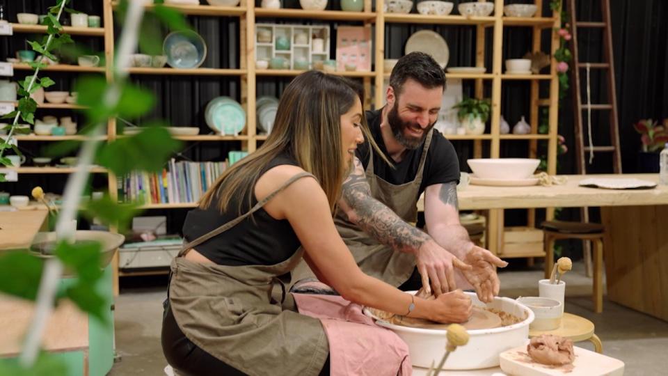 MAFS Anthony and Selin doing pottery