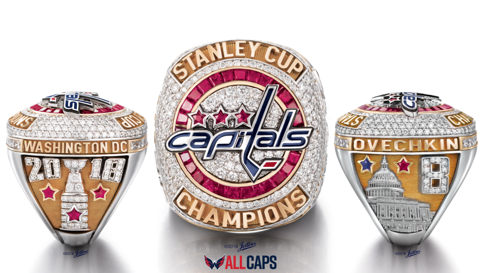 To no one’s surprise, the Washington Capitals championship rings are loaded with bling. (Capitals)