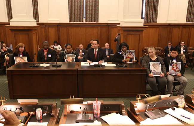 Paul da Costa, center, testifies on behalf of the parents whose kids got sick after an adenovirus breakout at the Wanaque Center for Nursing and Rehabilitation&nbsp; (Photo: Paul da Costa)