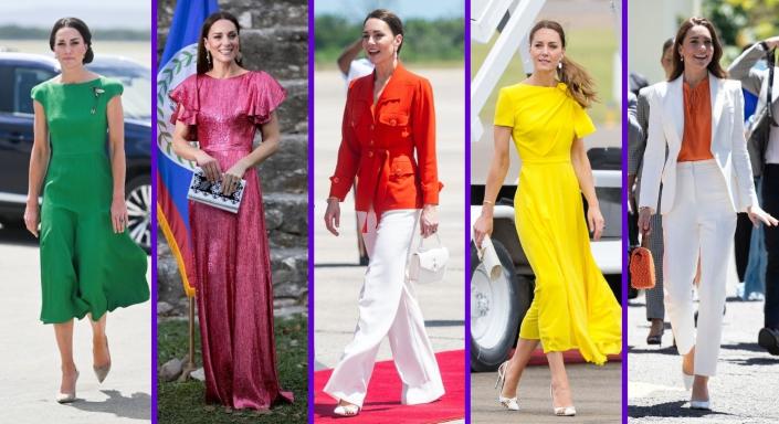 The Duchess of Cambridge embraced colour for the royal tour of the Caribbean. (Getty Images)