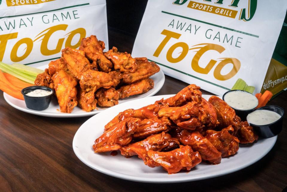 Duffy’s Sports Grill restaurants are offering an $8.99 Wing Day deal.