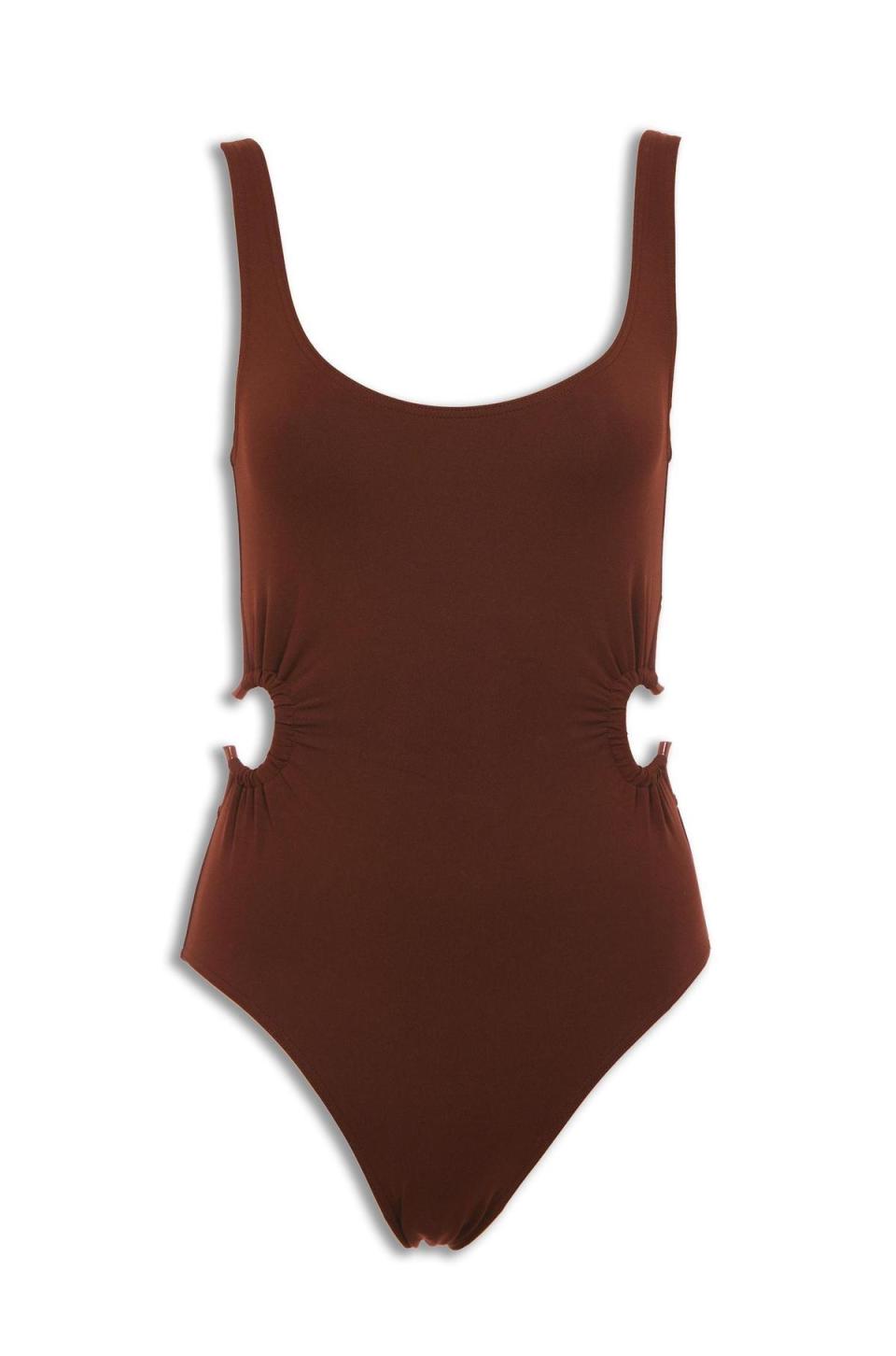 Chloé x ERES Panama深棕色泳衣。NT$23,800（Chloé提供）