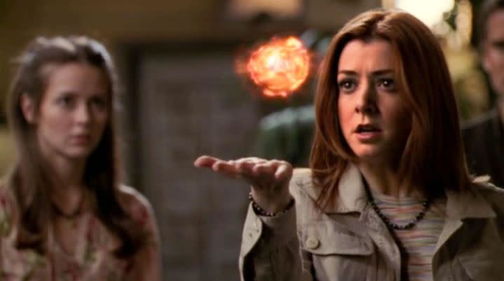 Willow Rosenberg regards a floating red orb in the Angel episode "Orpheus"