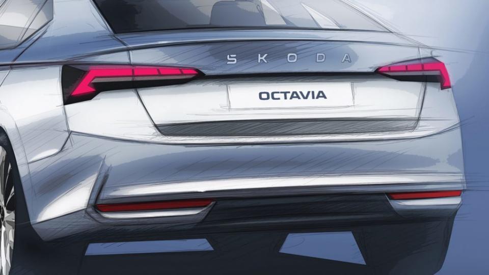 小改Octavia將換上分段設計的尾燈燈組，並且改用新款品牌識別字體。(圖片來源/ Škoda)