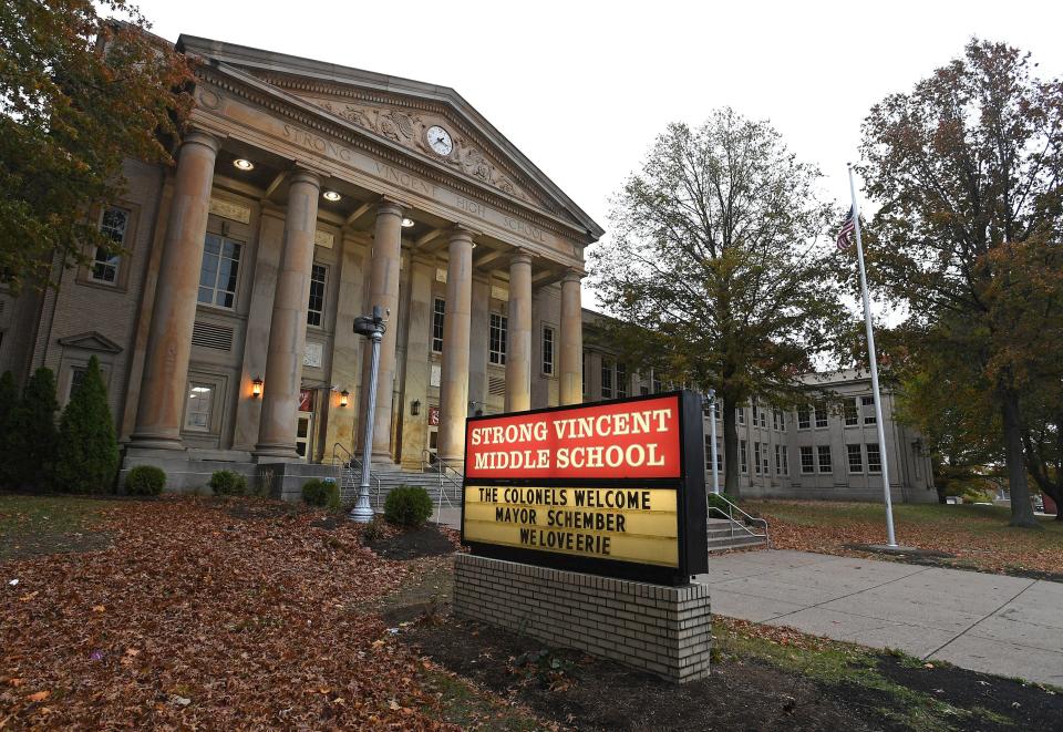 A mental health specialist has been assigned to each Erie public school, including Strong Vincent Middle School, 1330 W. 8th St., which is shown in this 2019 file photo.