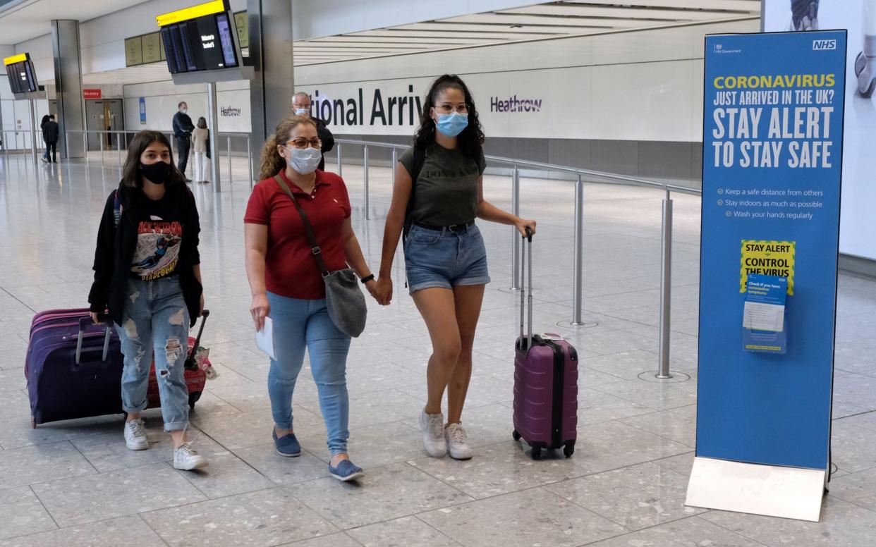 Passengers returning to the UK from Spain this week after the new quarantine rules were announced - PA