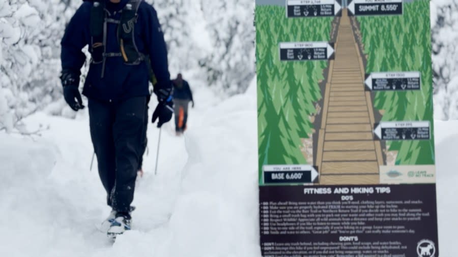 Even in these weather conditions, many people still made the journey to take on the Manitou Springs Incline.