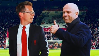 Michael Edwards and Arne Slot at Anfield