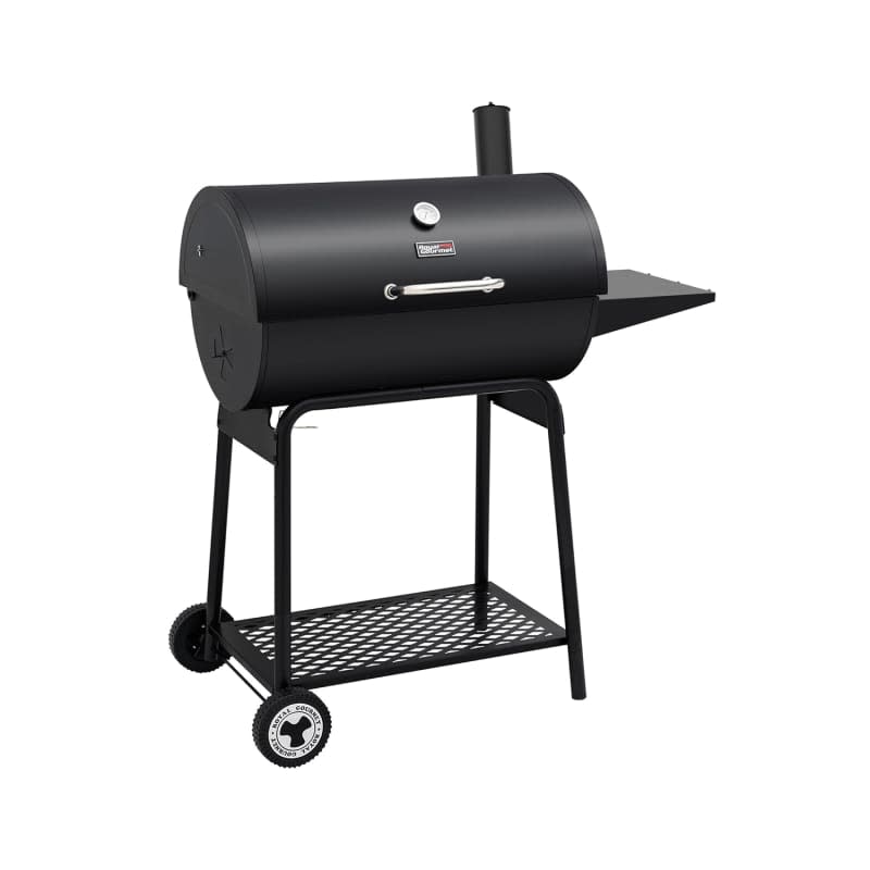 Royal Gourmet Barrel Charcoal Grill with Side Table
