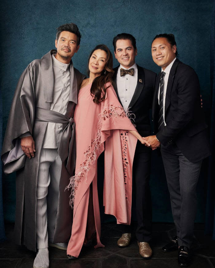 Michelle receives the SeeHer Award at the Gold House's Gold Gala in Los Angeles from Destin Daniel Cretton, Jonathan Wang and Jon M Chu