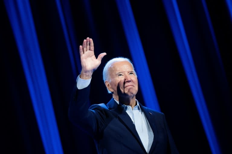 El presidente Joe Biden llega un acto de recaudación de fondos para su campaña electoral, el 28 de marzo de 2024 en el Radio City Music Hall, en Nueva York (Brendan Smialowski)