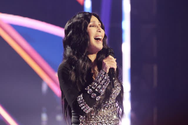 <p>Amy Sussman/Getty</p> Cher performs in Hollywood in April 2024