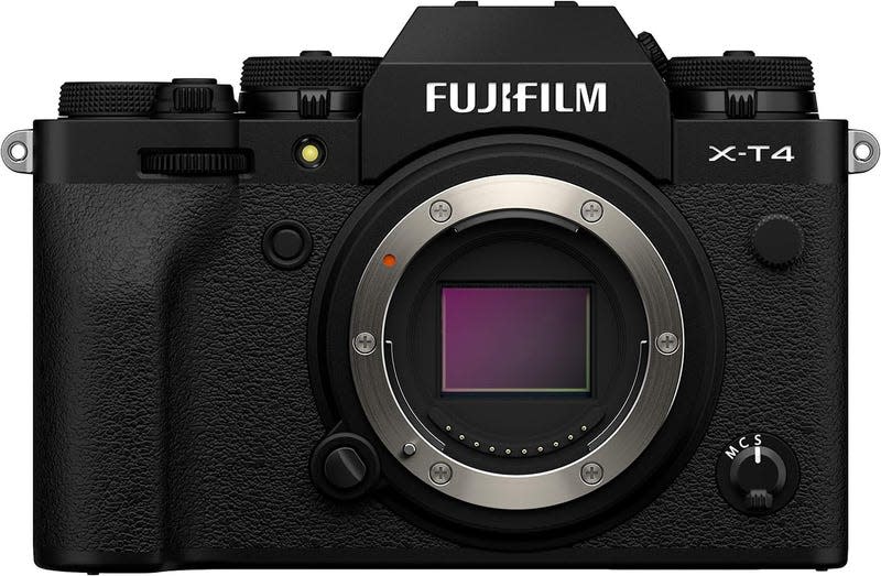 A picture of the Fuji X-T4 mirrorless camera