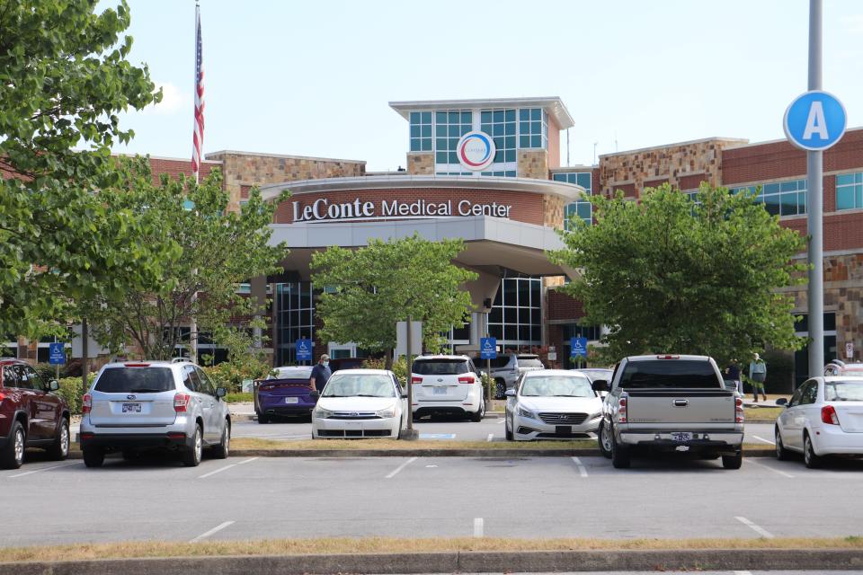 The parking lot at LeConte Medical Center in Sevierville, Tennessee