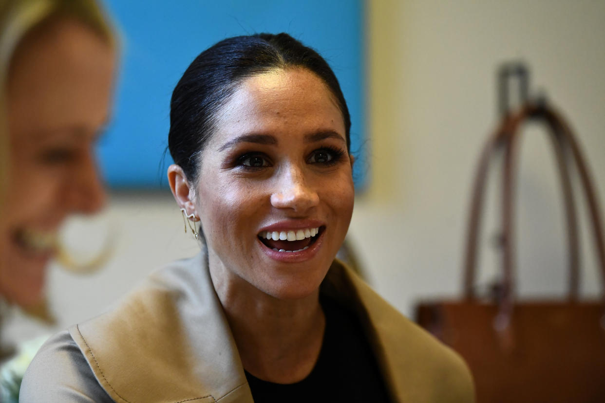 Meghan, the Duchess of Sussex, smiles during her visit at Smart Works charity in West London, Britain, Jan. 10.&nbsp; (Photo: Clodagh Kilcoyne / Reuters)