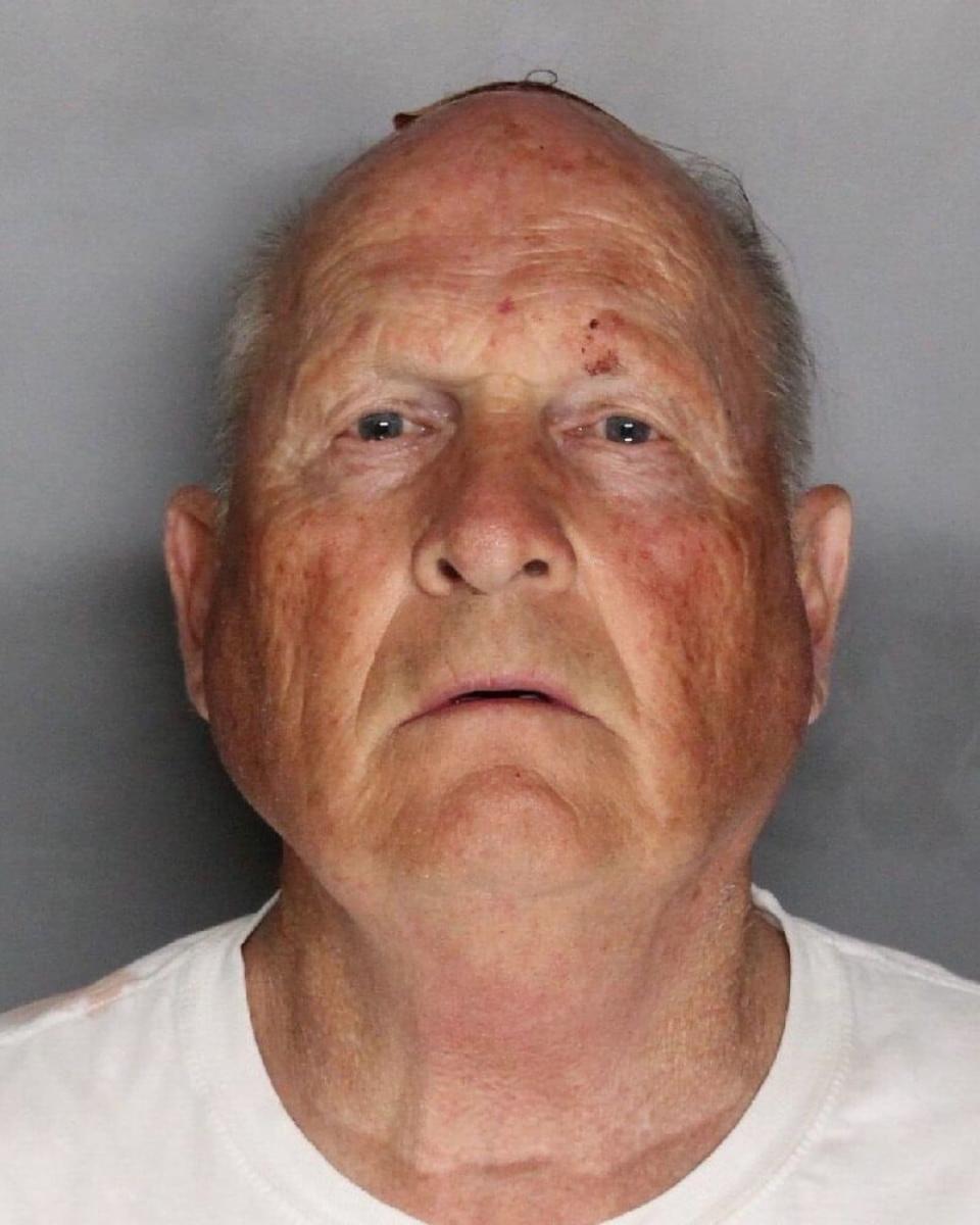 SACRAMENTO, CA - APRIL 25:  In this handout provided by the Sacramento County Sheriff's Department, Joseph James DeAngelo, 72, is shown in his booking photo April 25, 2018 in Sacramento, California. DeAngelo was booked on two counts of murder, but police say he may be responsible for at least 12 murders and 45 rapes in a series of attacks that began more than 40 years ago, ending abruptly in 1986.  (Photo by Sacramento County Sheriff's Department via Getty Images)
