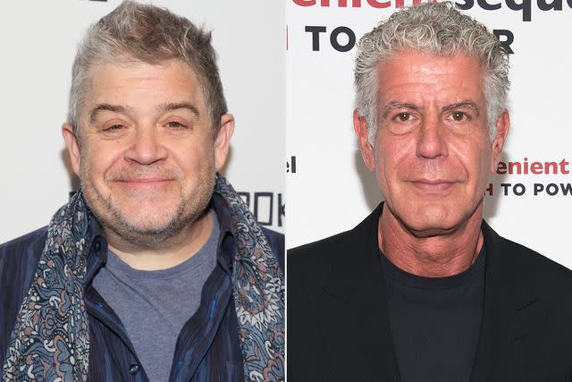 <p>Paul Archuleta/Getty; Mike Pont/WireImage</p> Patton Oswalt and Anthony Bourdain