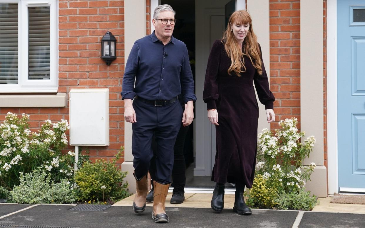 Angela Rayner during a visit to a housing construction project in Derby on Friday