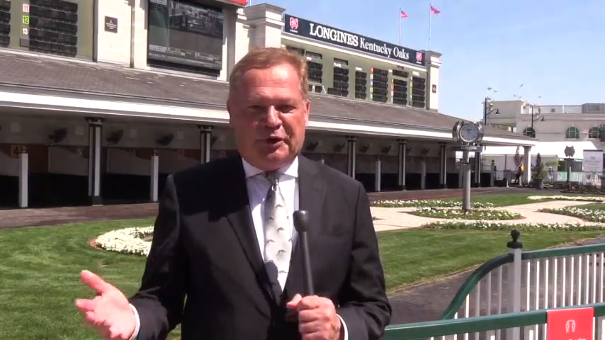 WLKY Sports Director Fred Cowgill gives his picks for the 147th running of the Kentucky Derby on Tuesday, April 27, 2021, at Churchill Downs in Louisville, Ky. Cowgill began working at WLKY during the 1980s.