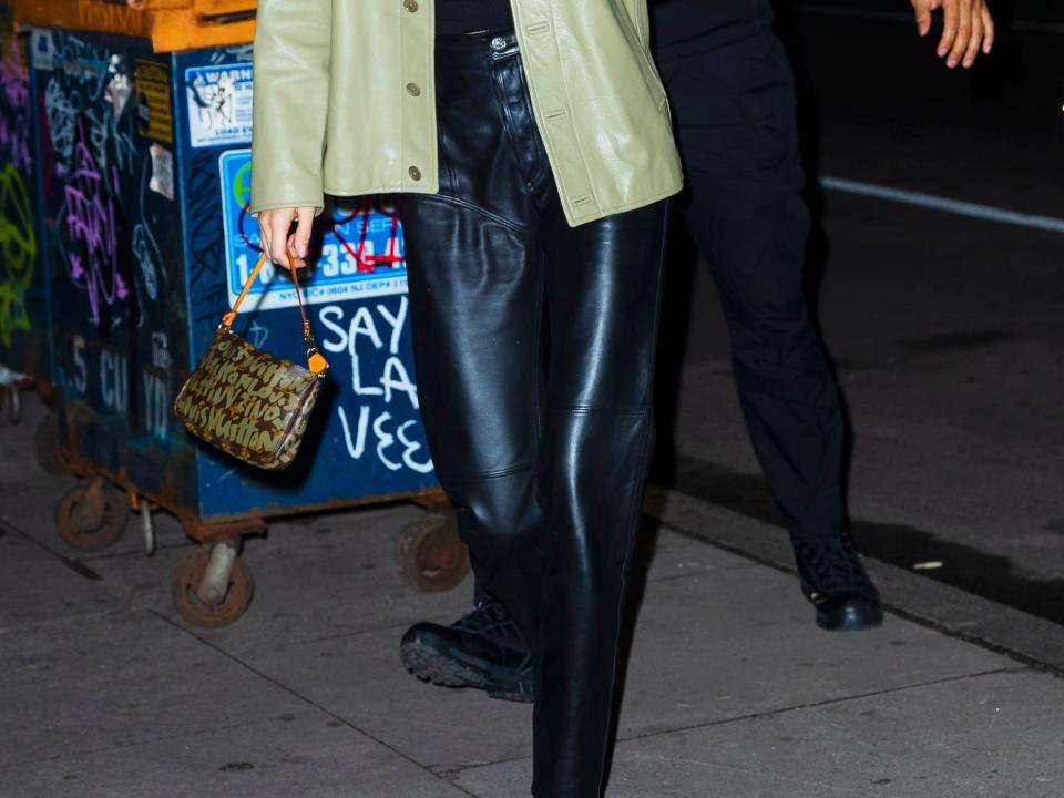 kendall jenner leather pants jacket