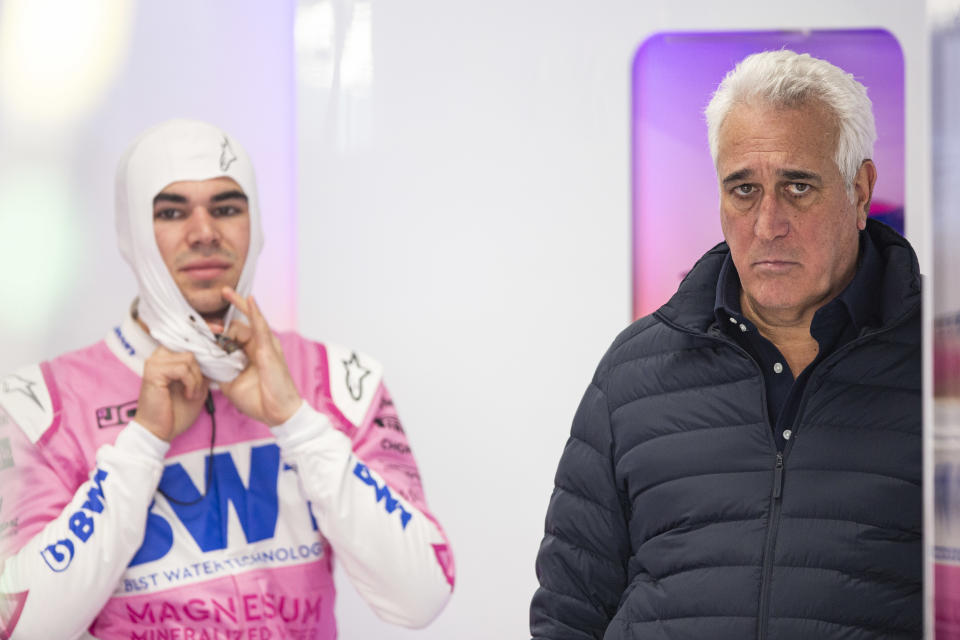 STROLL Lawrence (can), Racing Point F1  RP20 owner, portrait and his son STROLL Lance (can), Racing Point F1  RP20, portrait during the Formula 1 Winter Tests at Circuit de Barcelona - Catalunya on February 19, 2020 in Barcelona, Spain.  (Photo by Xavier Bonilla/NurPhoto via Getty Images)