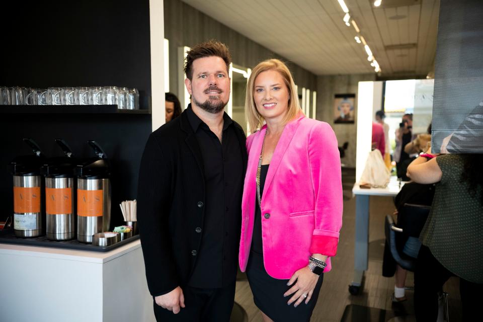 Chris and Jenny Knudsen, owners of Mane Attraction, pictured at their hair salon.