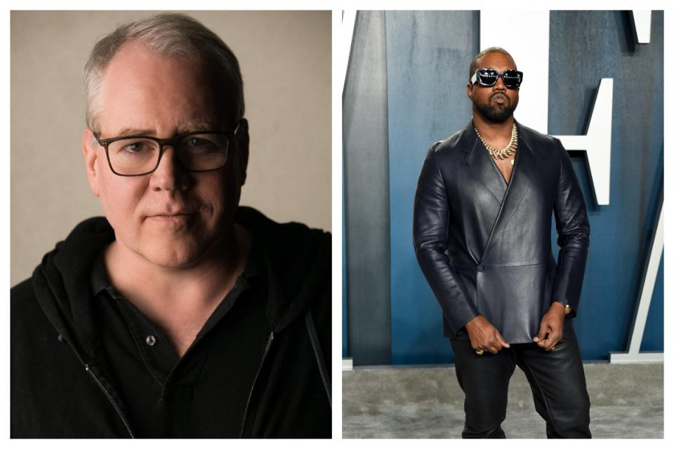 Brett Easton Ellis and Kanye West (Publisher handout / Evan Agostini/Invision/AP,)