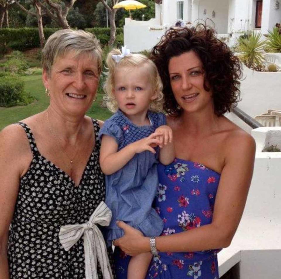 Denise with her daughter, Joanna and her granddaughter, Maisie, in Portugal in 2012 (Collect/PA Real Life).