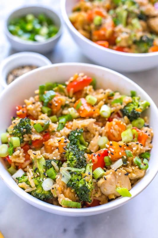 <p>The Girl on Bloor</p><p>These Instant Pot teriyaki chicken bowls with rice, broccoli and a five-ingredient stir fry sauce make for a delicious meal prep idea—just dump everything into one pot and dinner is ready in 30 minutes!</p><p><strong>Get the recipe: <a href="https://thegirlonbloor.com/instant-pot-teriyaki-chicken-bowls/" rel="nofollow noopener" target="_blank" data-ylk="slk:Instant Pot Teriyaki Chicken Rice Bowls;elm:context_link;itc:0;sec:content-canvas" class="link rapid-noclick-resp">Instant Pot Teriyaki Chicken Rice Bowls</a></strong></p>