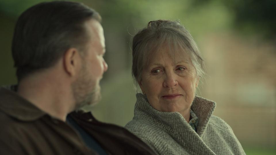 AFTER LIFE, from left: Ricky Gervais, Penelope Wilton, (Season 3, ep. 301, aired Jan. 14, 2022