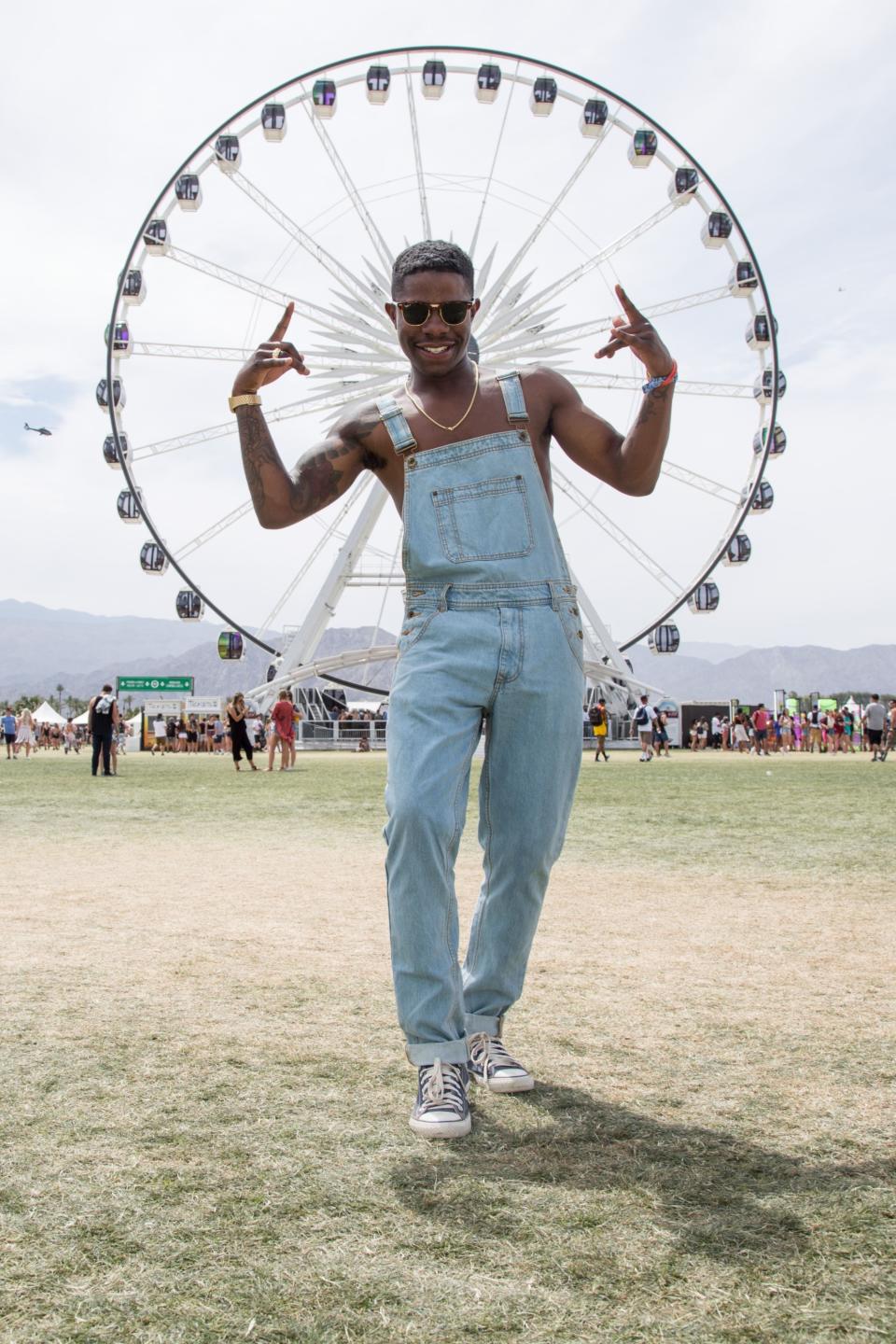 Marquan Roberson, 22, of Oklahoma City, Oklahoma poses for a portrait Sunday at the Coachella Music and Arts Festival in Indio, California, April 15, 2018