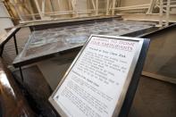 A sign warns visitors of the risks in visiting the upper reaches of the US Capitol dome on Capitol Hill in Washington, December 19, 2013. Americans longing for a makeover in Washington will get their wish partially granted as the dome of the U.S. Capitol - but not the lawmakers who work inside - undergoes a $60 million restoration. The dome will be undergoing a restoration project to halt deterioration of the dome's cast iron as well as ensure the protection of the interior of the dome and rotunda. (REUTERS/Douglas Graham/POOL)