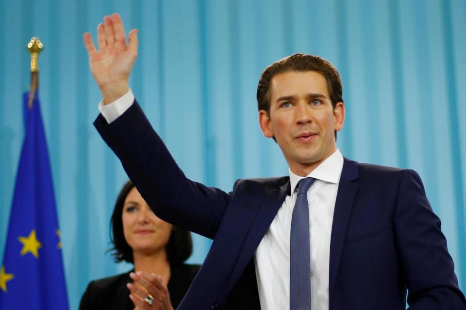 Election: Sebastian Kurz attends his party's victory celebration meeting in Vienna (REUTERS)