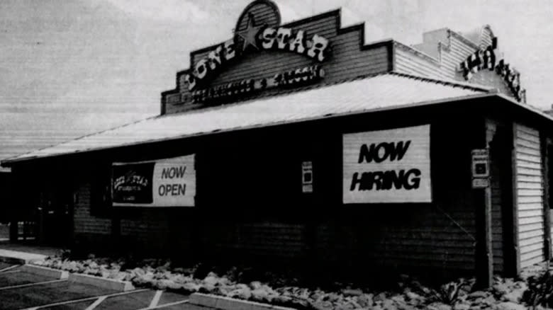 Black and white image of early Lone Star Steakhouse