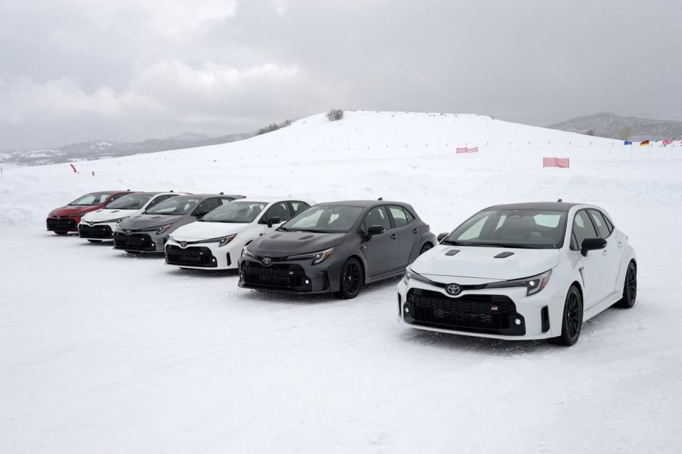 toyota gr corolla at bridgestone winter driving school ice track